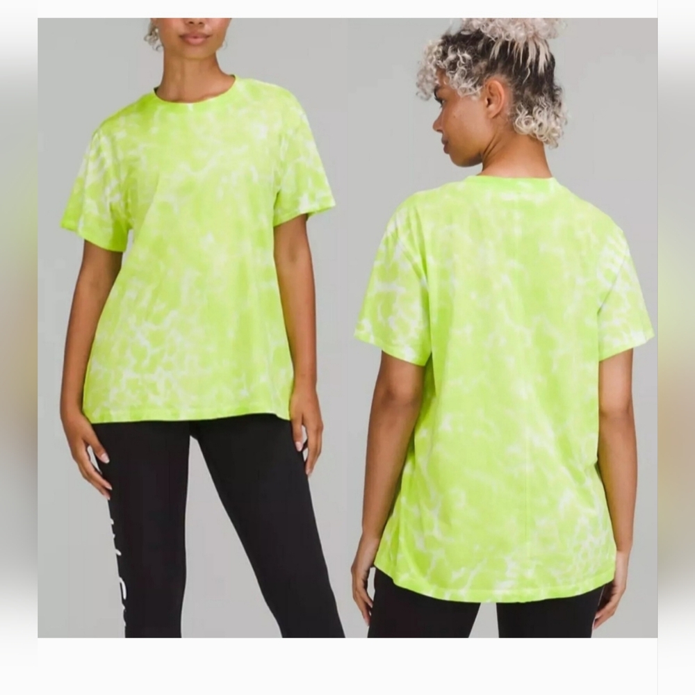 lululemon athletica Neon Lime Tie-Dye Short Sleeve Tee